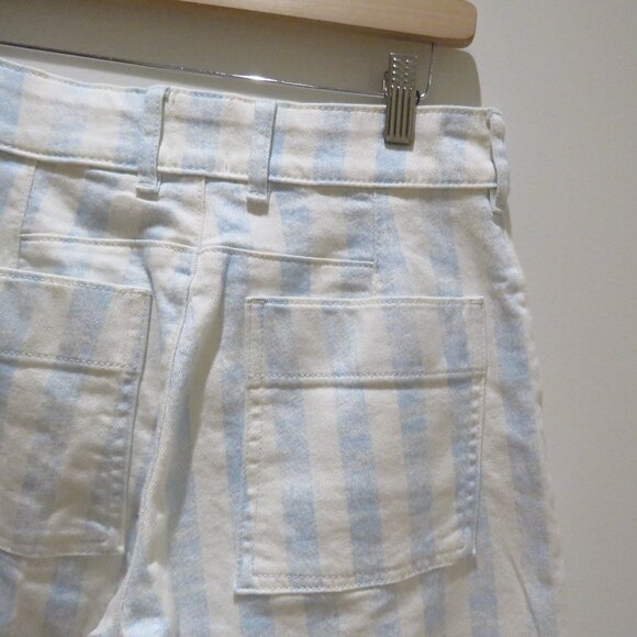 ANTHROPOLOGIE MAEVE Printed Bermuda Shorts in Washed Blue Stripe Preppy 25 NWT - Picture 9 of 11